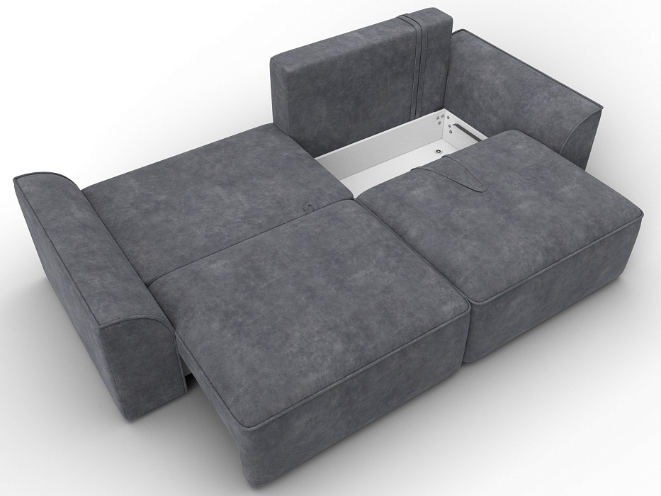 Диван прямой Лига-048 НПБ (brut 16 темно-серый)