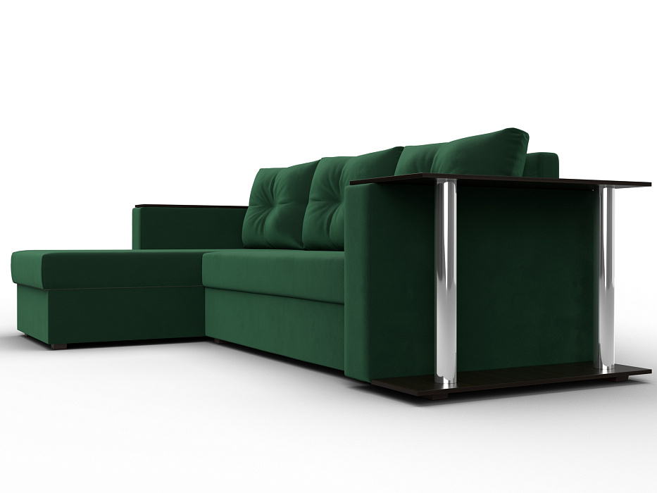 Диван угловой Атланта со столом левый угол (seven 626 зеленый)