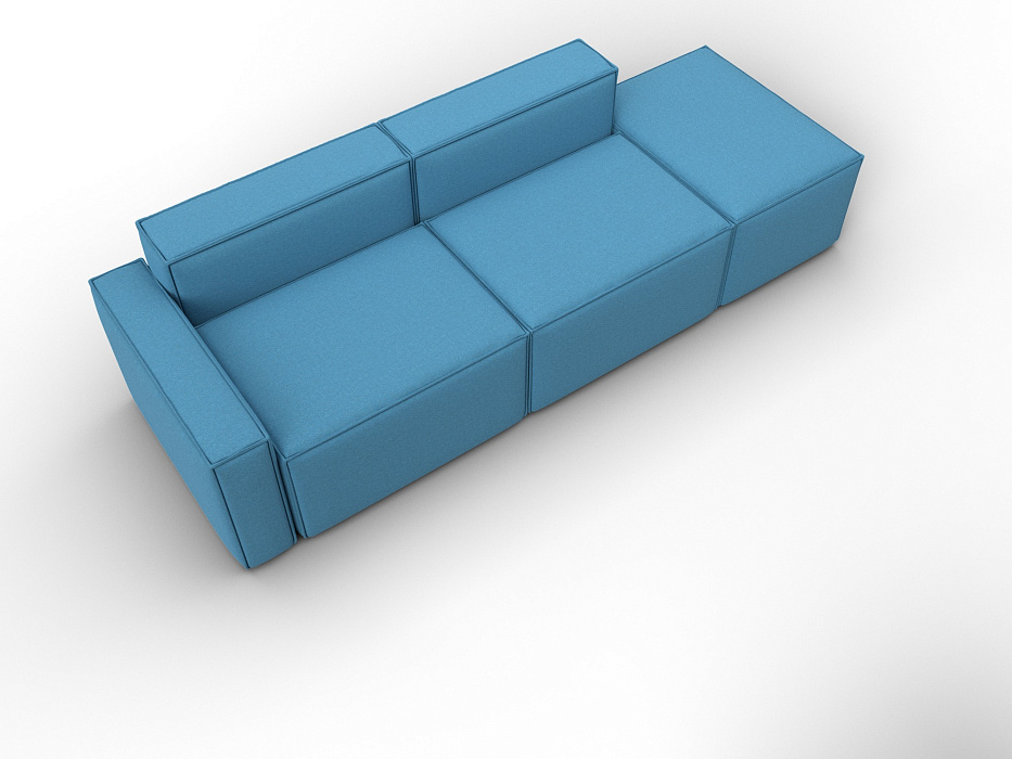 Диван угловой модульный Лига-063 угол левый (амур 10 голубой)