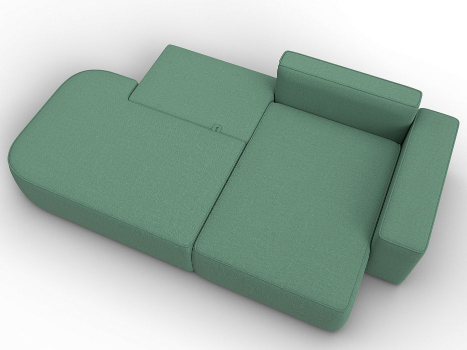 Диван угловой Лига-065 угол правый (амур 11 зеленый)