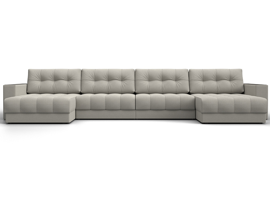 Диван П-образный с декором Лига-049 НПБ Лонг (амур 02 бежевый)