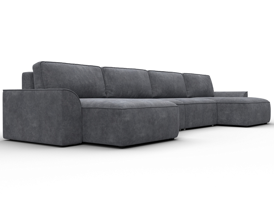 Диван П-образный Лига-048 НПБ лонг (brut 16 темно-серый)