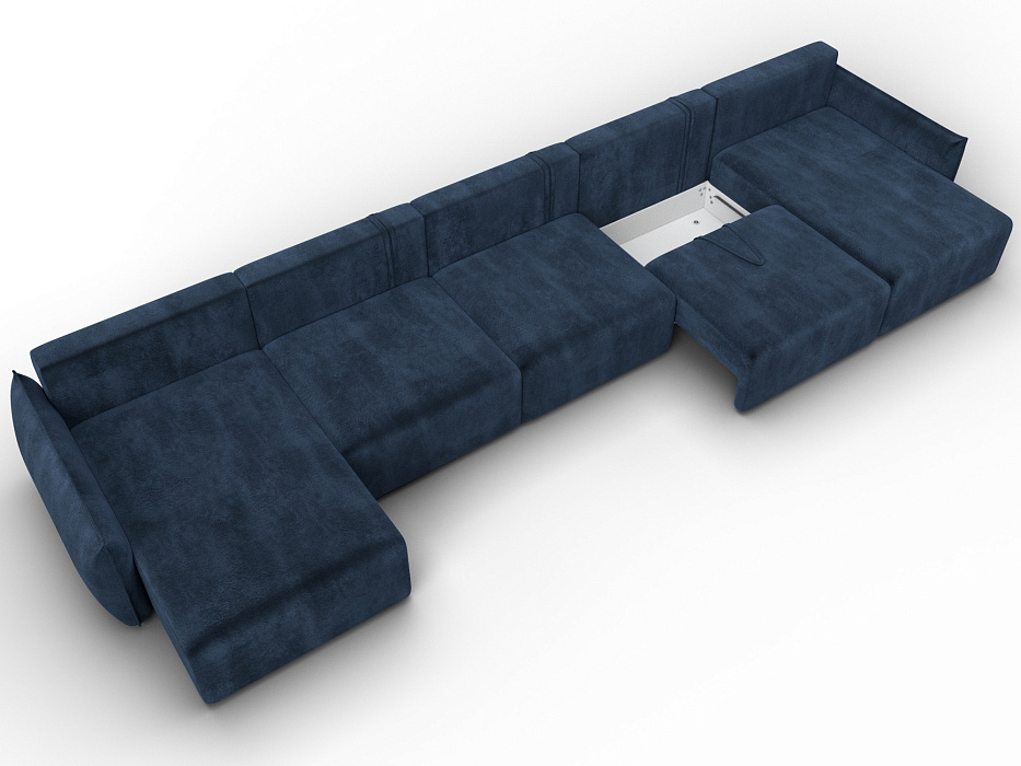 Диван П-образный Лига-051 НПБ МегаЛонг (tower 13 синий)