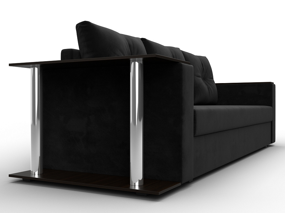 Диван прямой Атланта со столом слева (seven 35 черный)