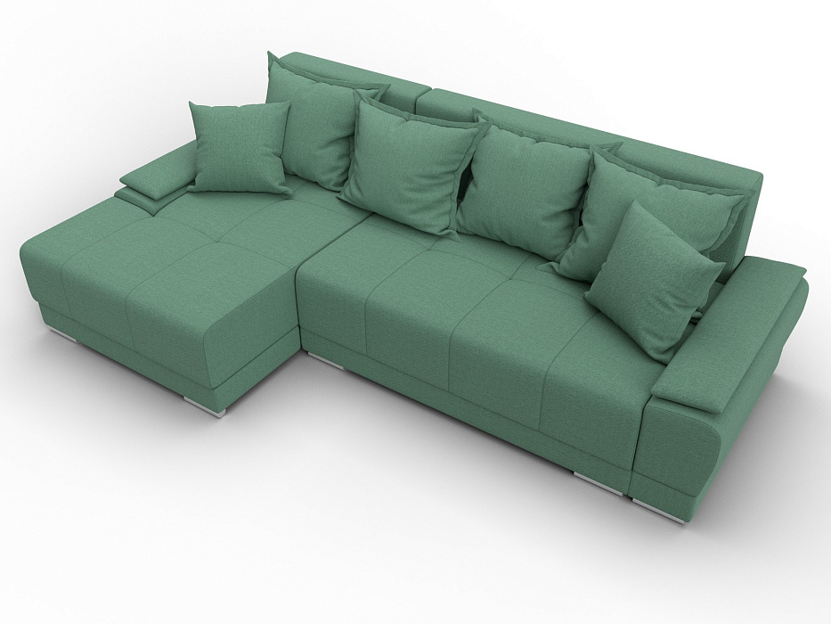 Диван угловой Лига-119 угол левый (амур 11 зеленый)