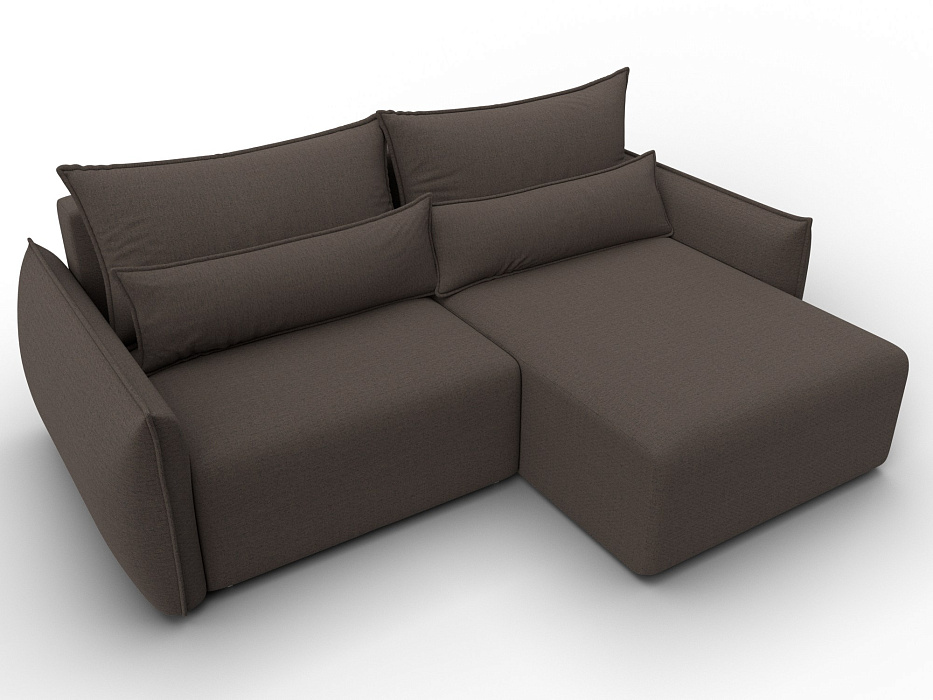 Диван угловой Лига-051 НПБ угол универсальный (амур 05 коричневый)