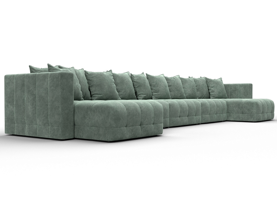 Диван П-образный Лига-052 НПБ МегаЛонг (brut 08 зеленый)