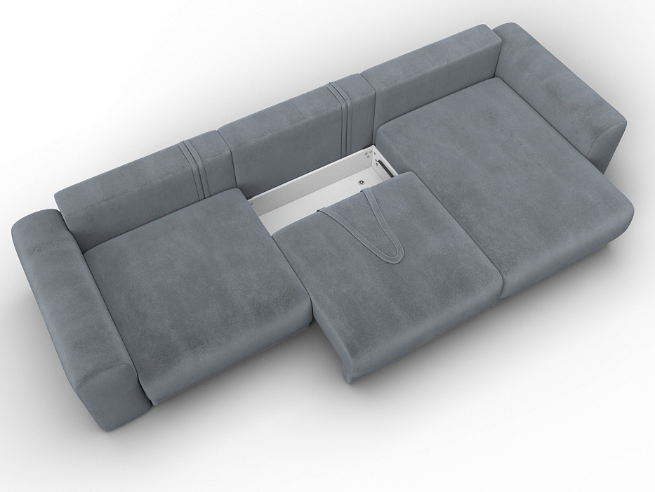 Диван угловой Лига-056 НПБ Лонг угол универсальный (tower 10 серый)