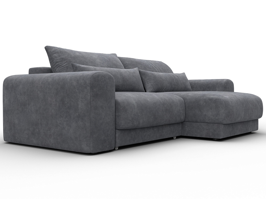 Диван угловой Лига-056 НПБ угол универсальный (brut 16 темно-серый)