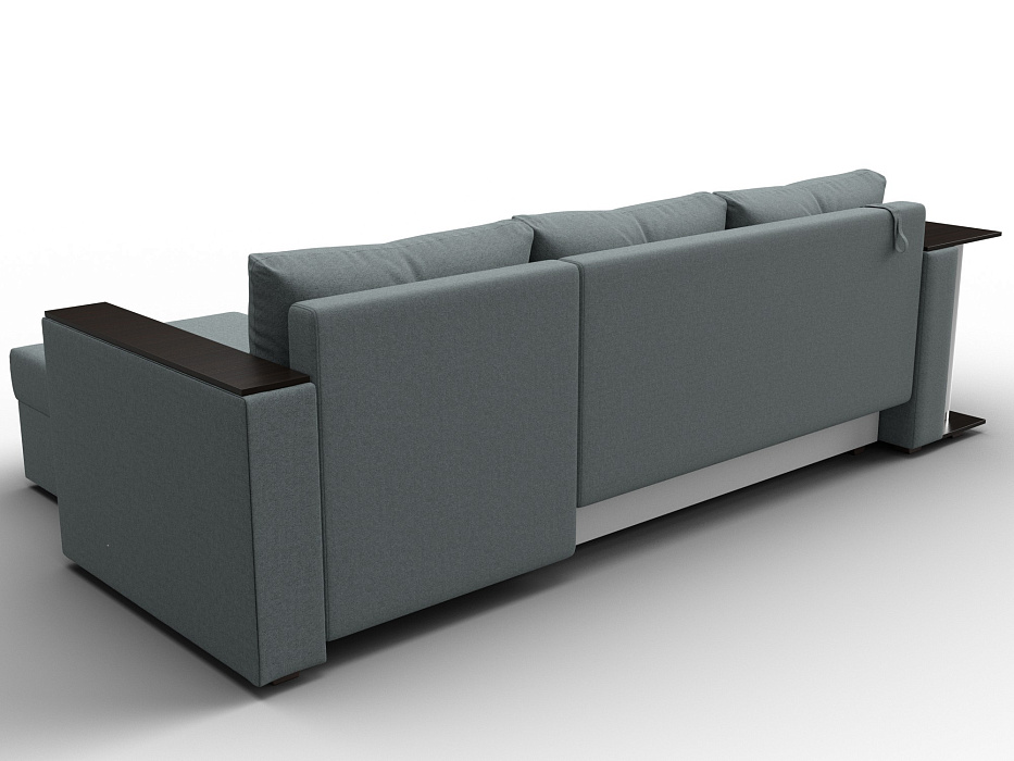 Диван угловой Атланта со столом правый угол (амур 07 серый)