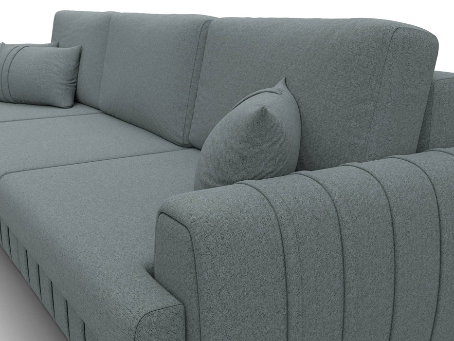 Диван угловой Лига-057 НПБ Лонг угол левый (амур 07 серый)