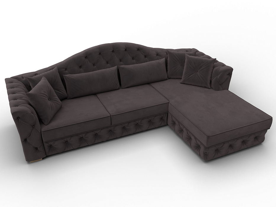 Диван угловой Артис правый угол (seven 727 коричневый)