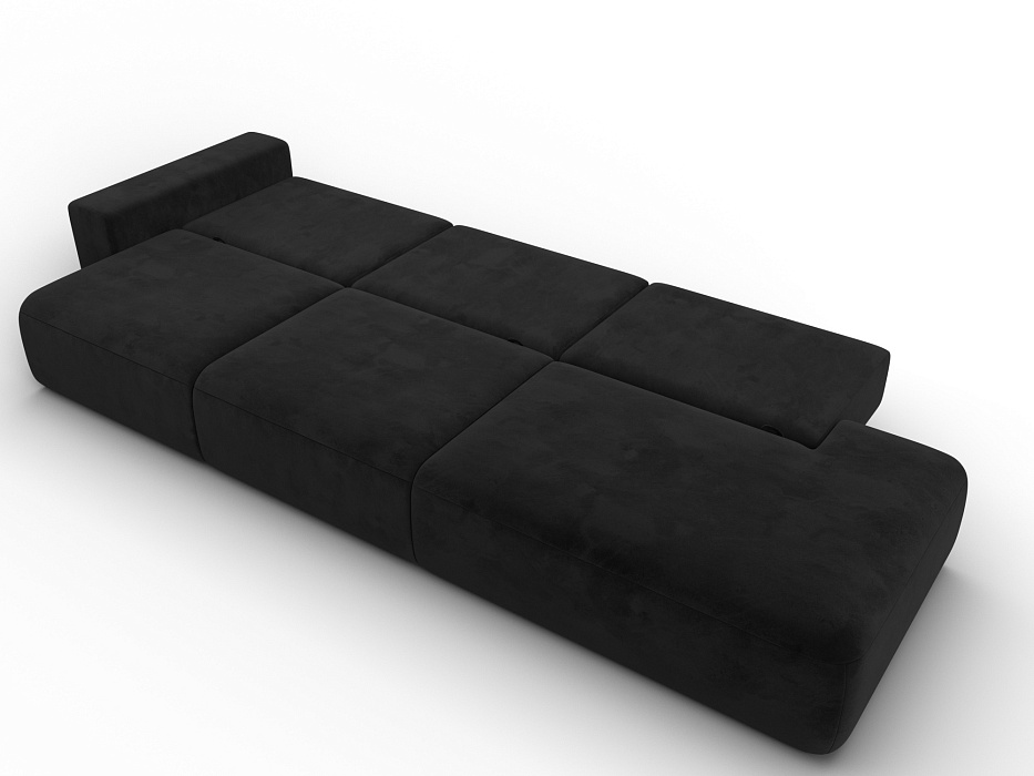 Диван прямой Лига-036 НПБ Модерн Лонг подлокотник слева (черный)