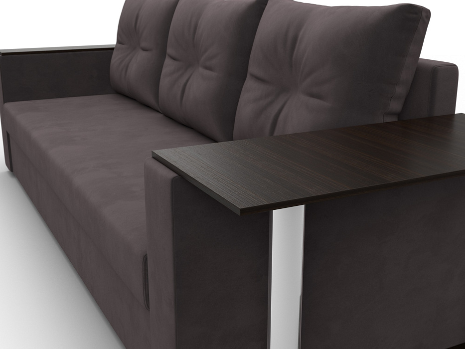Диван прямой Атланта со столом справа (seven 727 коричневый)