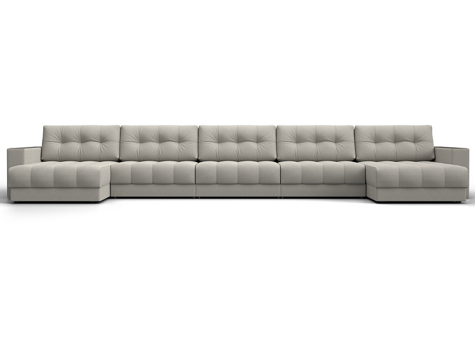 Диван П-образный с декором Лига-049 НПБ Мегалонг (амур 02 бежевый)