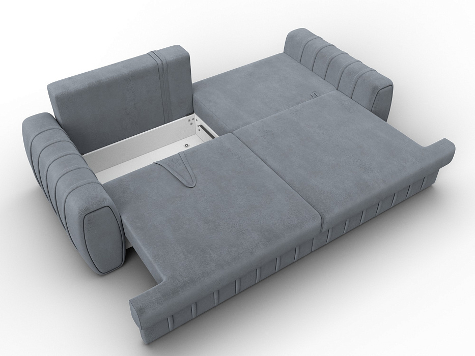 Диван прямой Лига-057 НПБ (tower 10 серый)