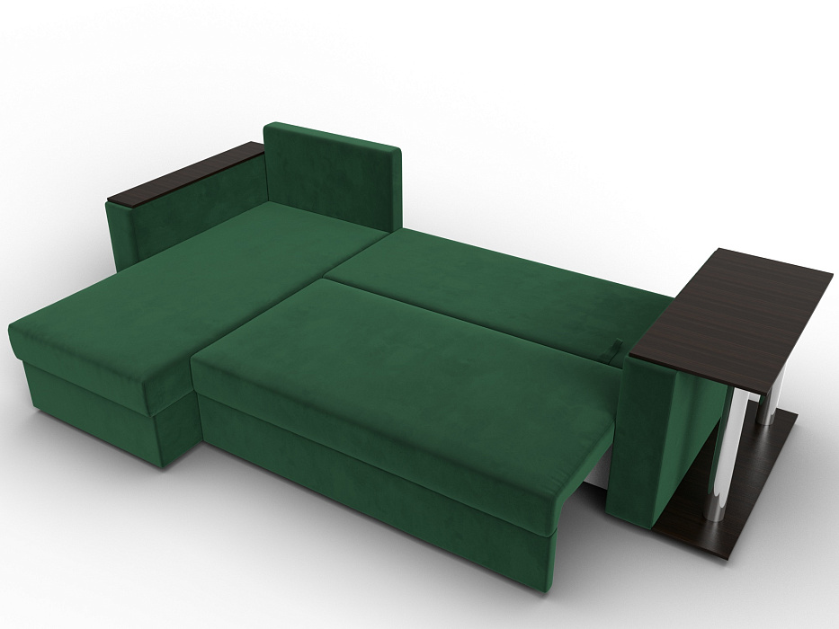 Диван угловой Атланта со столом левый угол (seven 626 зеленый)