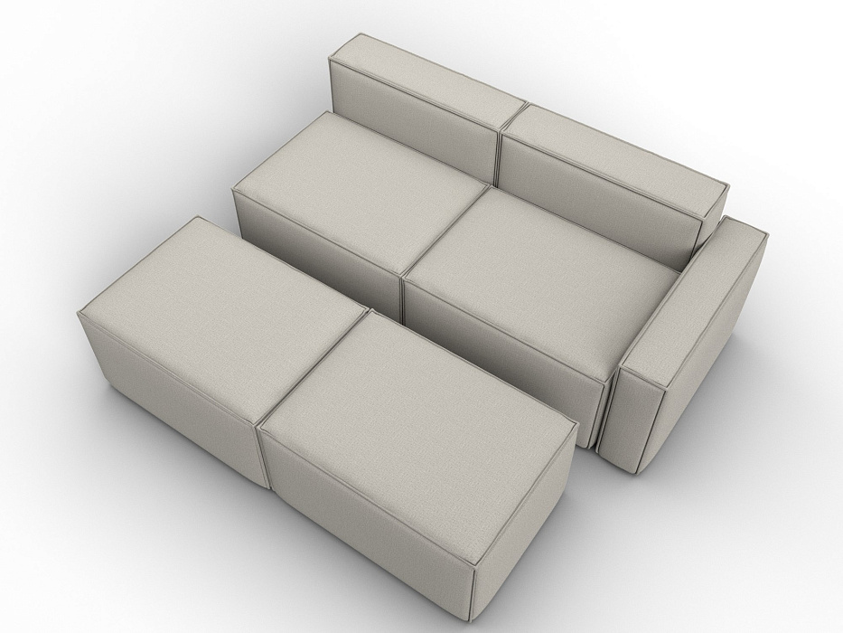 Диван угловой модульный Лига-063 угол правый (амур 02 бежевый)