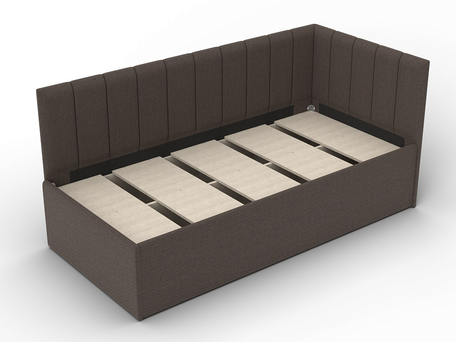 Кровать односпальная Лига-128 (90) (амур 05 коричневый)