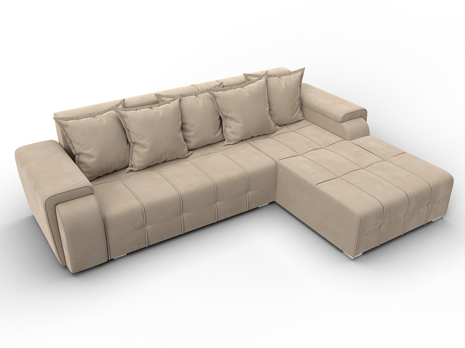Диван угловой Лига-121 правый угол (seven 729 бежевый)