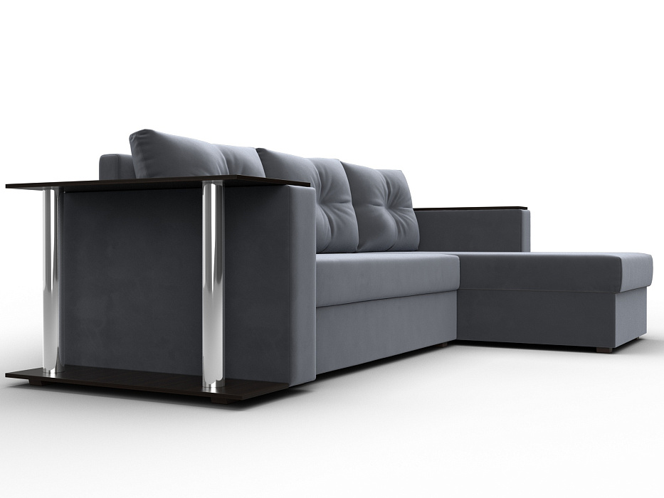 Диван угловой Атланта со столом правый угол (seven 17 серый)