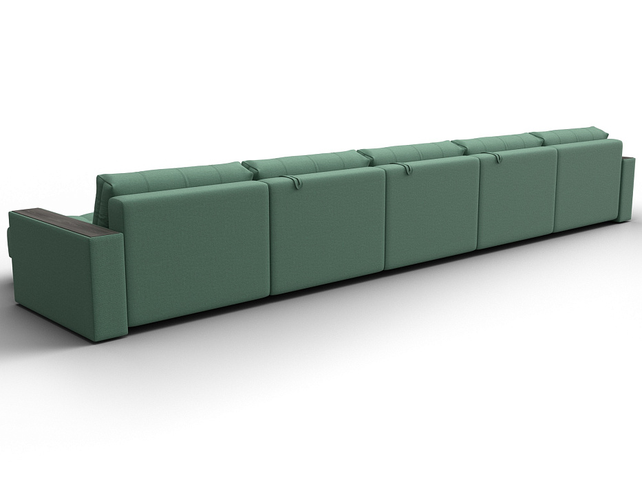 Диван П-образный с декором Лига-049 НПБ Мегалонг (амур 11 зеленый)