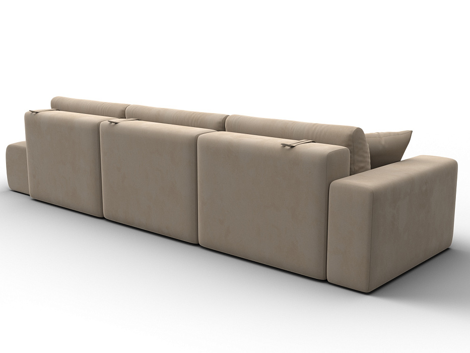 Диван прямой Лига-036 НПБ Модерн Лонг подлокотник слева (seven 729 бежевый)