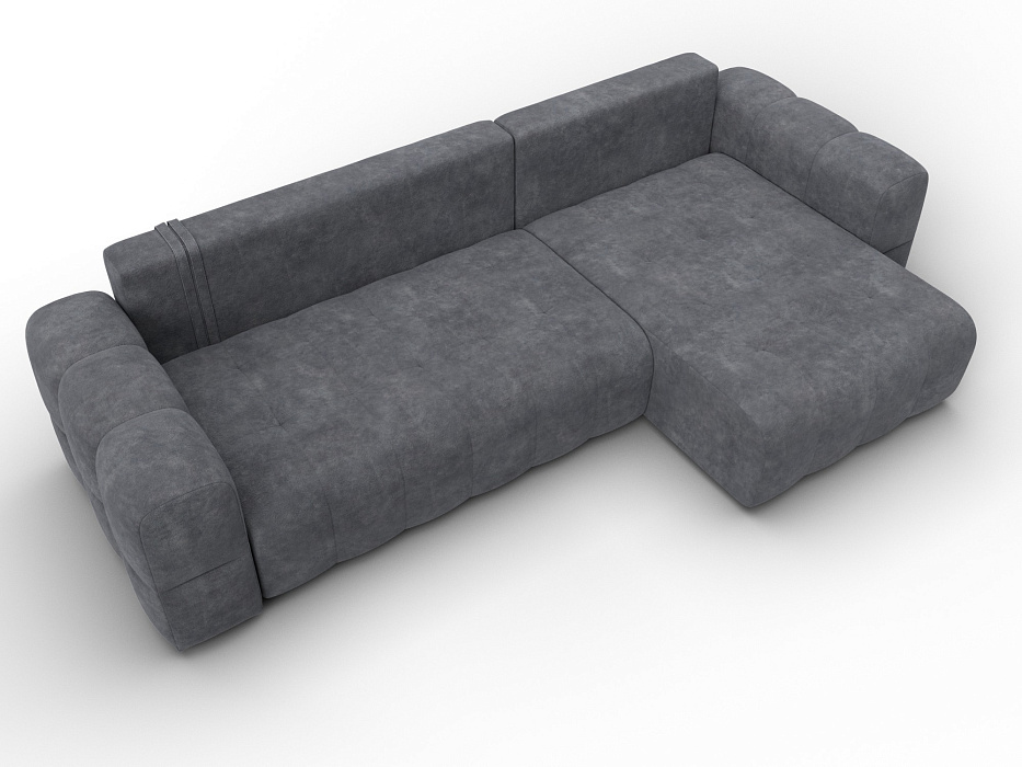 Диван угловой Лига-110 НПБ угол универсальный (brut 16 темно-серый)