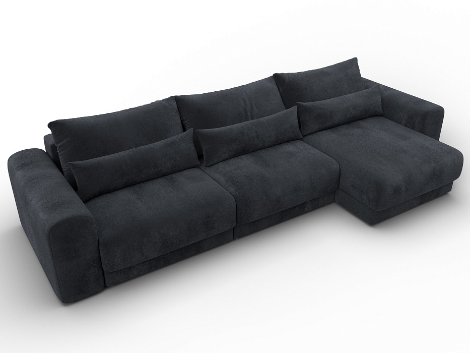 Диван угловой Лига-056 НПБ Лонг угол универсальный (tower 11 темно-серый)