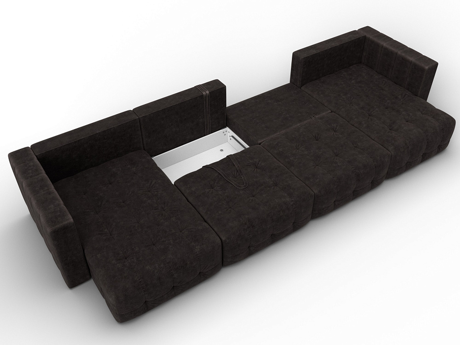 Диван П-образный Лига-052 НПБ Лонг (brut 17 коричневый)