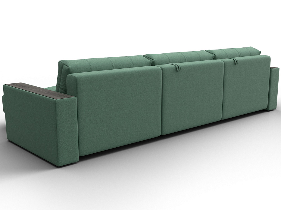 Диван угловой с декором Лига-049 НПБ Лонг (амур 11 зеленый)