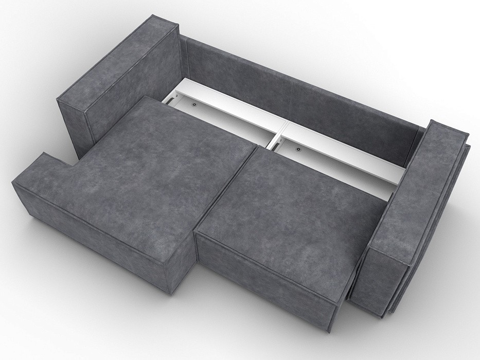 Диван угловой Лига-061 угол левый (brut 16 темно-серый)