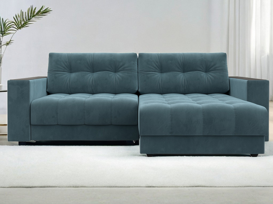 Диван угловой с декором Лига-049 НПБ (seven 113 бирюзовый) Диван угловой с декором Лига-049 НПБ (seven 113 бирюзовый)