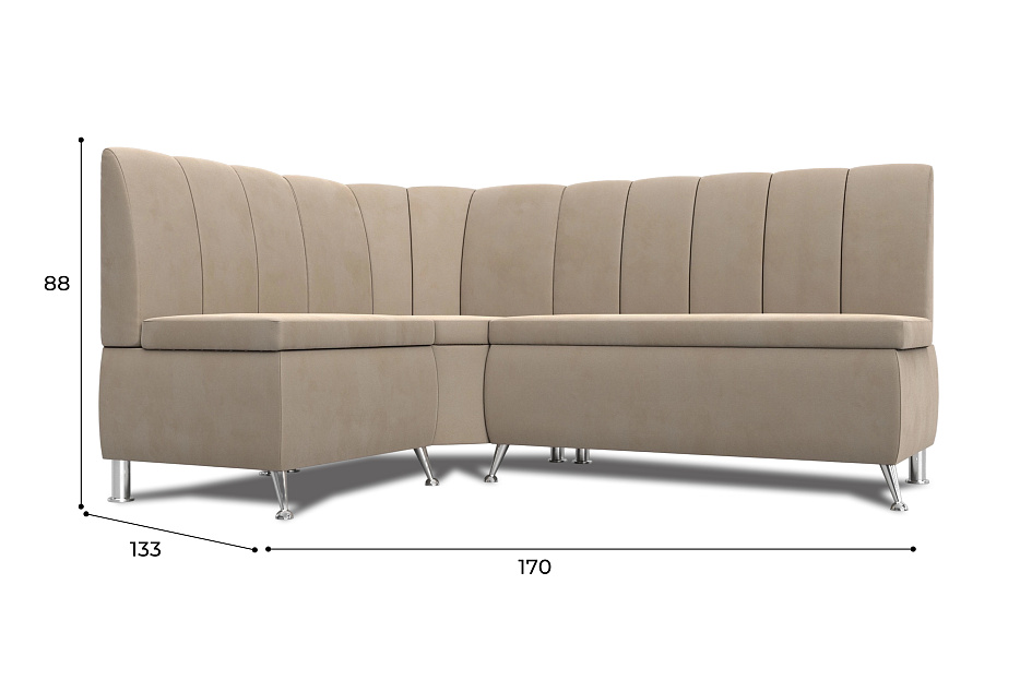 Диван кухонный угловой Кантри левый угол (бежевый)