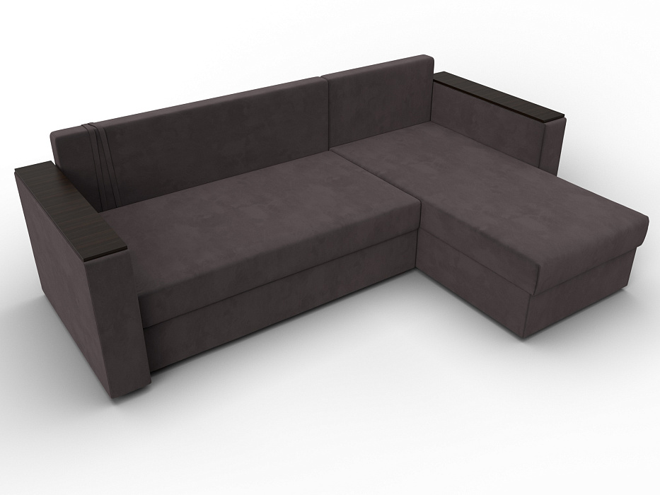 Диван угловой Атланта без стола универсальный угол (seven 727 коричневый)