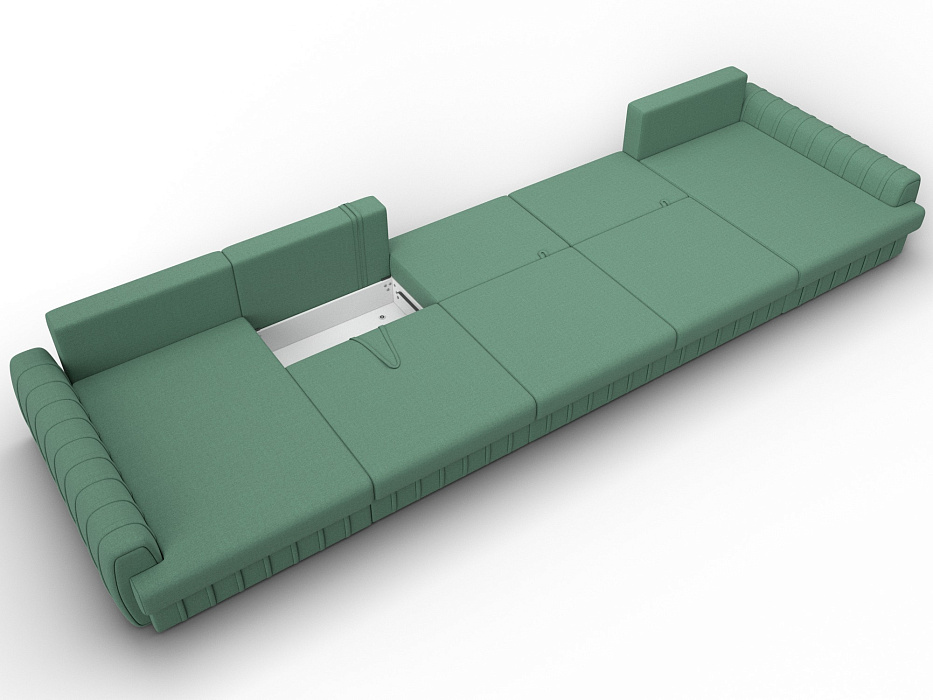 Диван П-образный Лига-057 НПБ МегаЛонг (амур 11 зеленый)