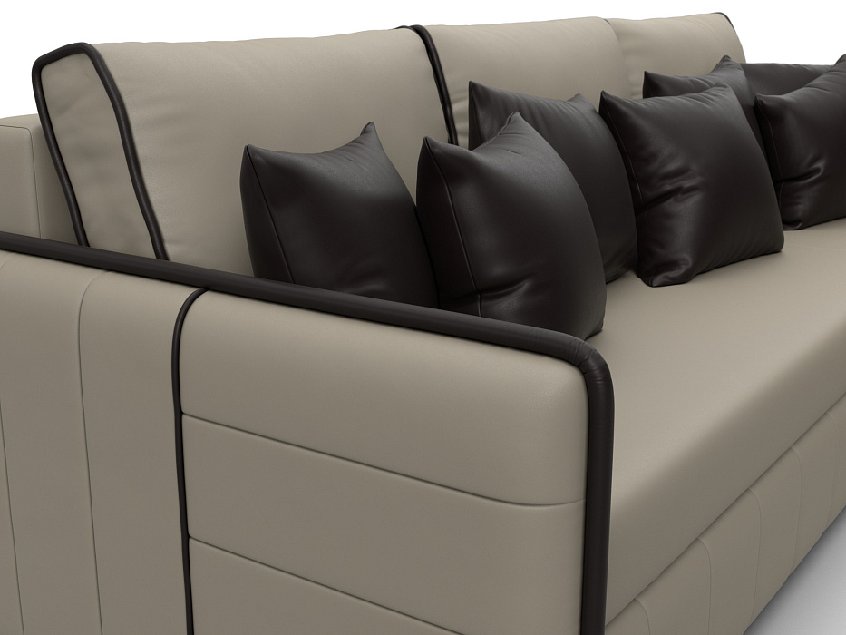 Диван угловой Лига-078 угол универсальный (grifon 04 бежевый/grifon 12 коричневый)