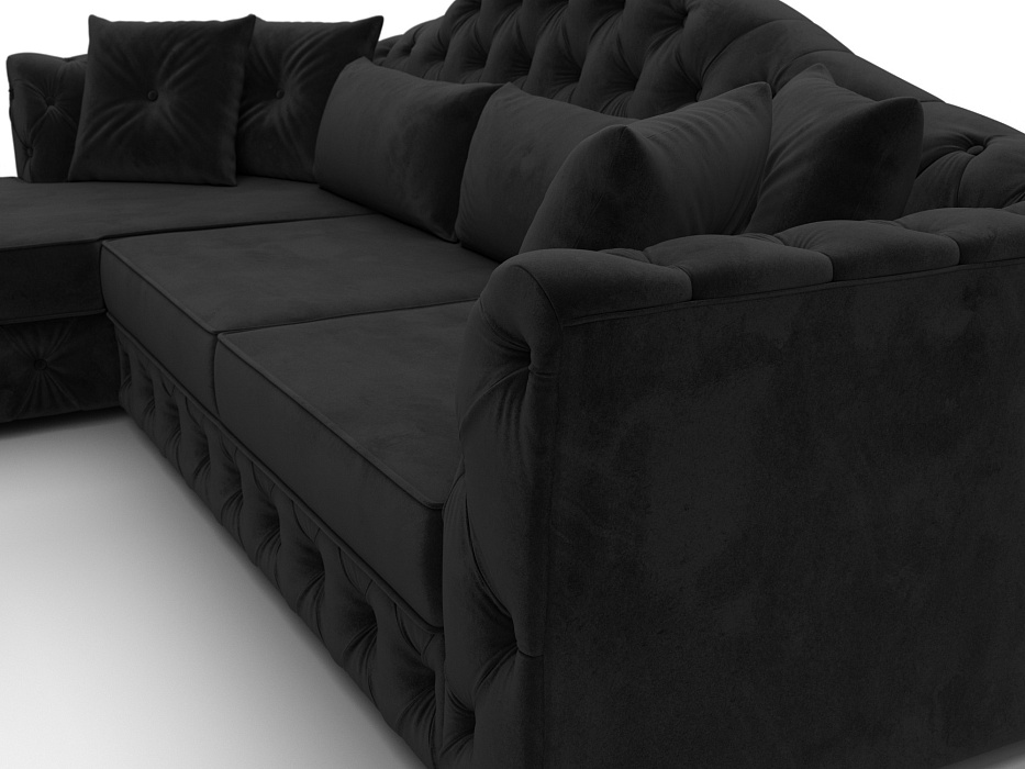 Диван угловой Артис левый угол (seven 35 черный)