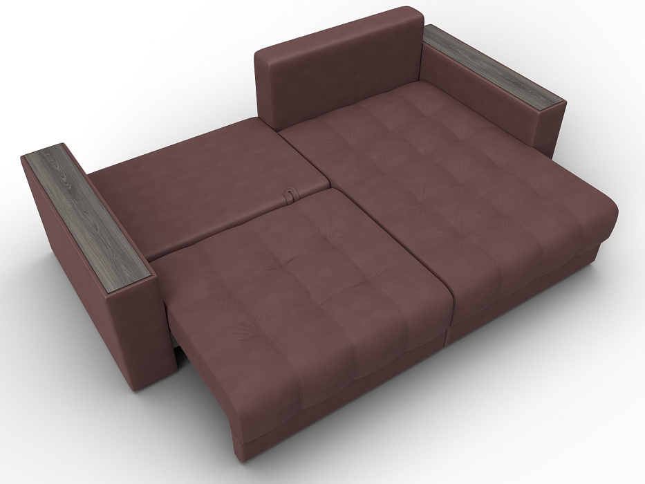 Диван угловой с декором Лига-049 НПБ (joly 09 бордовый)