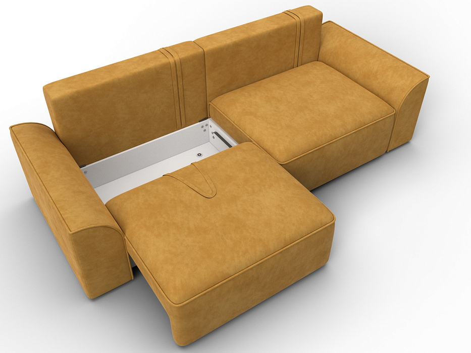 Диван прямой Лига-048 НПБ (brut 10 желтый)