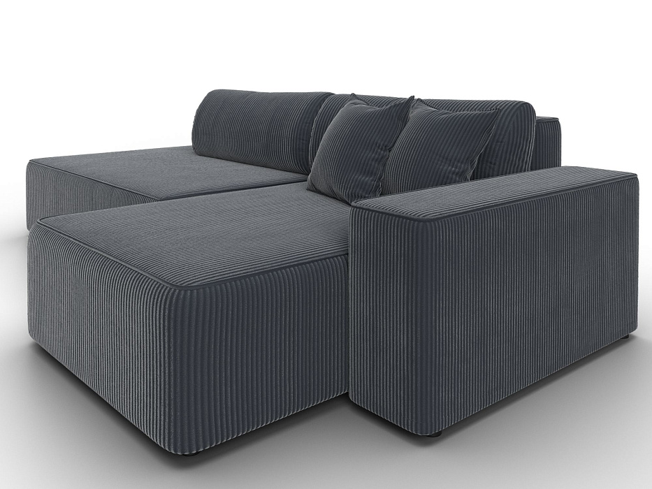 Диван угловой Лига-079 БП угол правый (vertical серый)