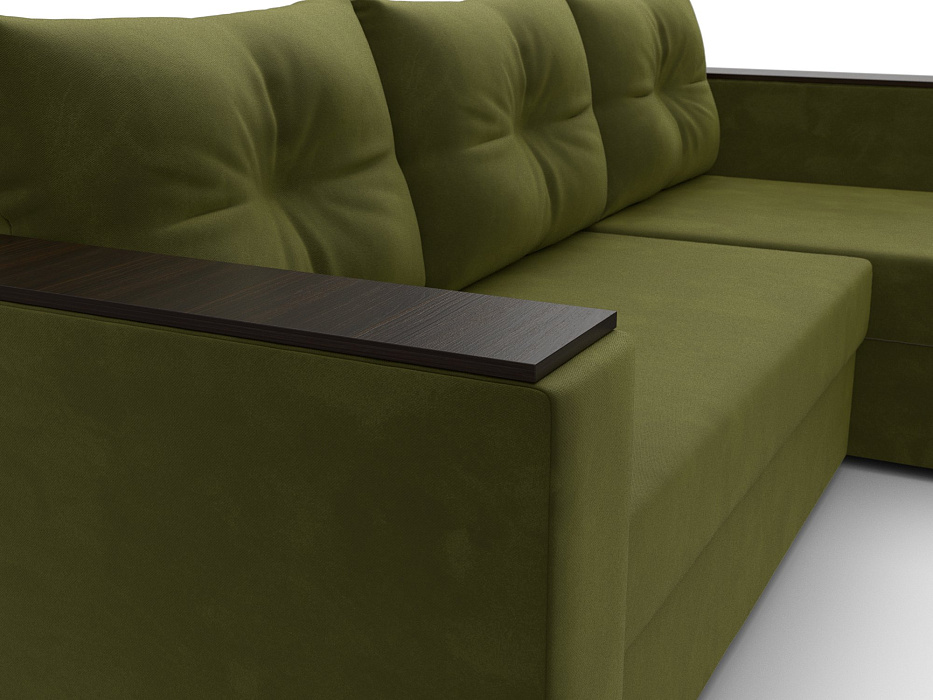 Диван угловой Атланта без стола универсальный угол (зеленый)