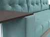 Угловой диван Атланта М правый угол (бирюзовый\коричневый цвет)