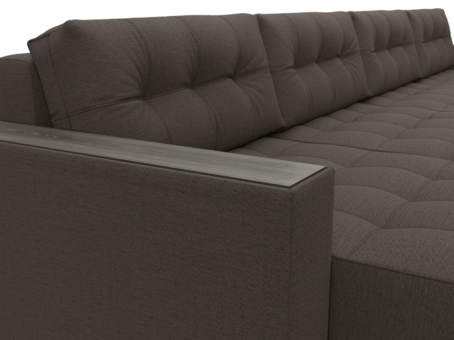 Диван П-образный с декором Лига-049 НПБ Лонг (амур 05 коричневый)