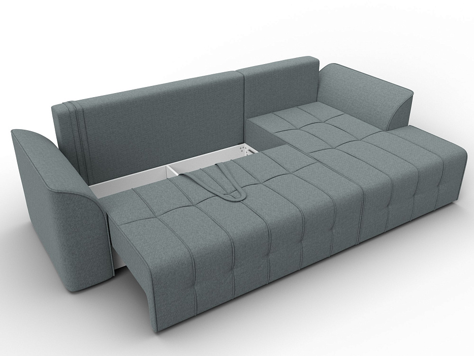 Диван угловой Лига-113 угол правый (амур 07 серый)