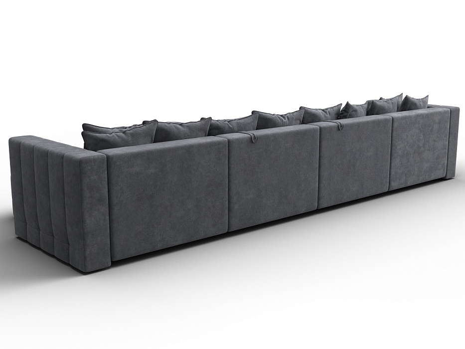 Диван П-образный Лига-052 НПБ Лонг (brut 16 темно-серый)