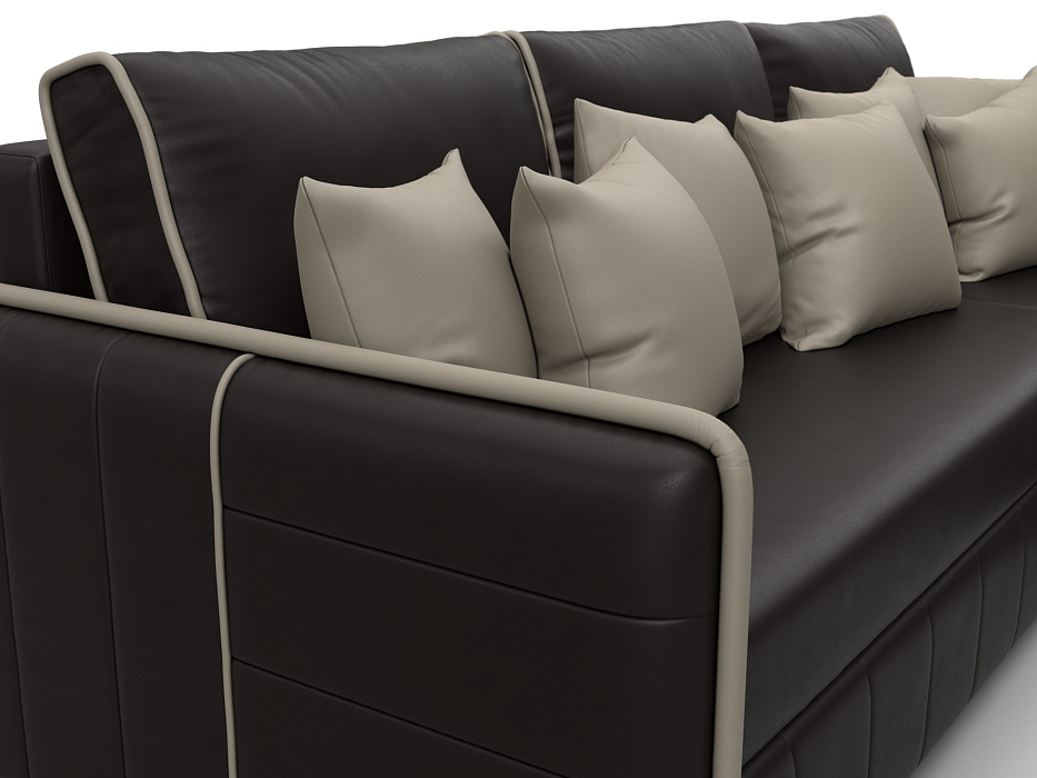 Диван угловой Лига-078 угол универсальный (grifon 12 коричневый/grifon 04 бежевый)