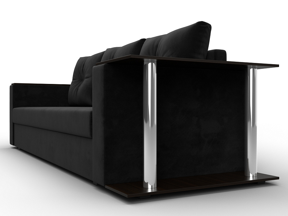 Диван прямой Атланта со столом справа (seven 35 черный)