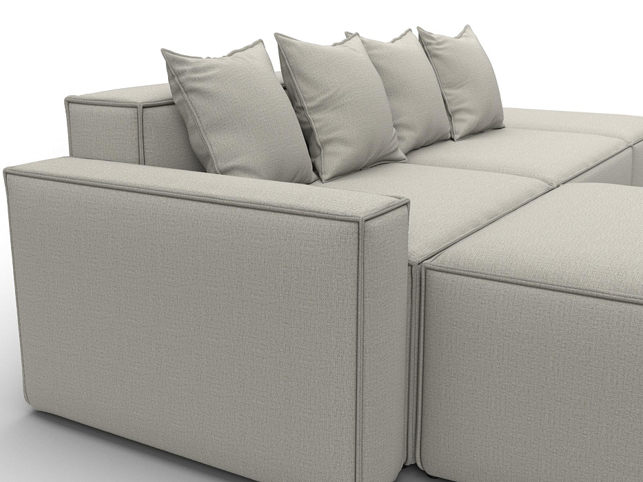 Диван угловой модульный Лига-063 угол левый (амур 02 бежевый)