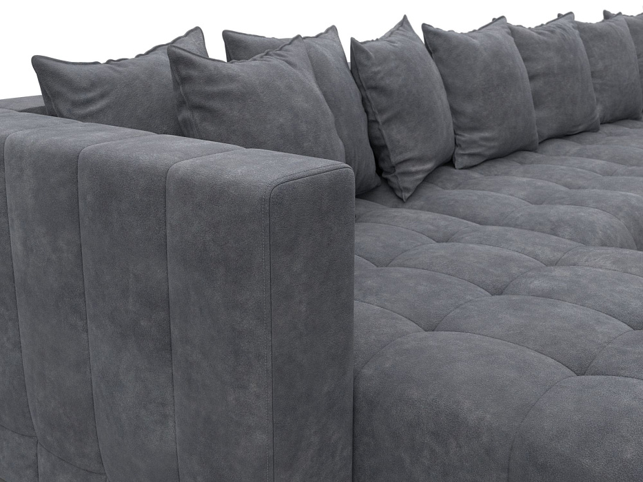 Диван П-образный Лига-052 НПБ Лонг (brut 16 темно-серый)